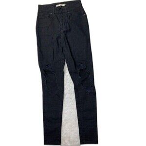 Levi 721 Size 24 Womens Black Jeans High Rise Skinny Stretch